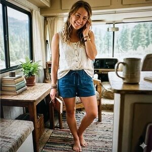 Patagonia Island Hemp Organic Cotton Shorts Granola Girl Gorpcore 4" Size 8